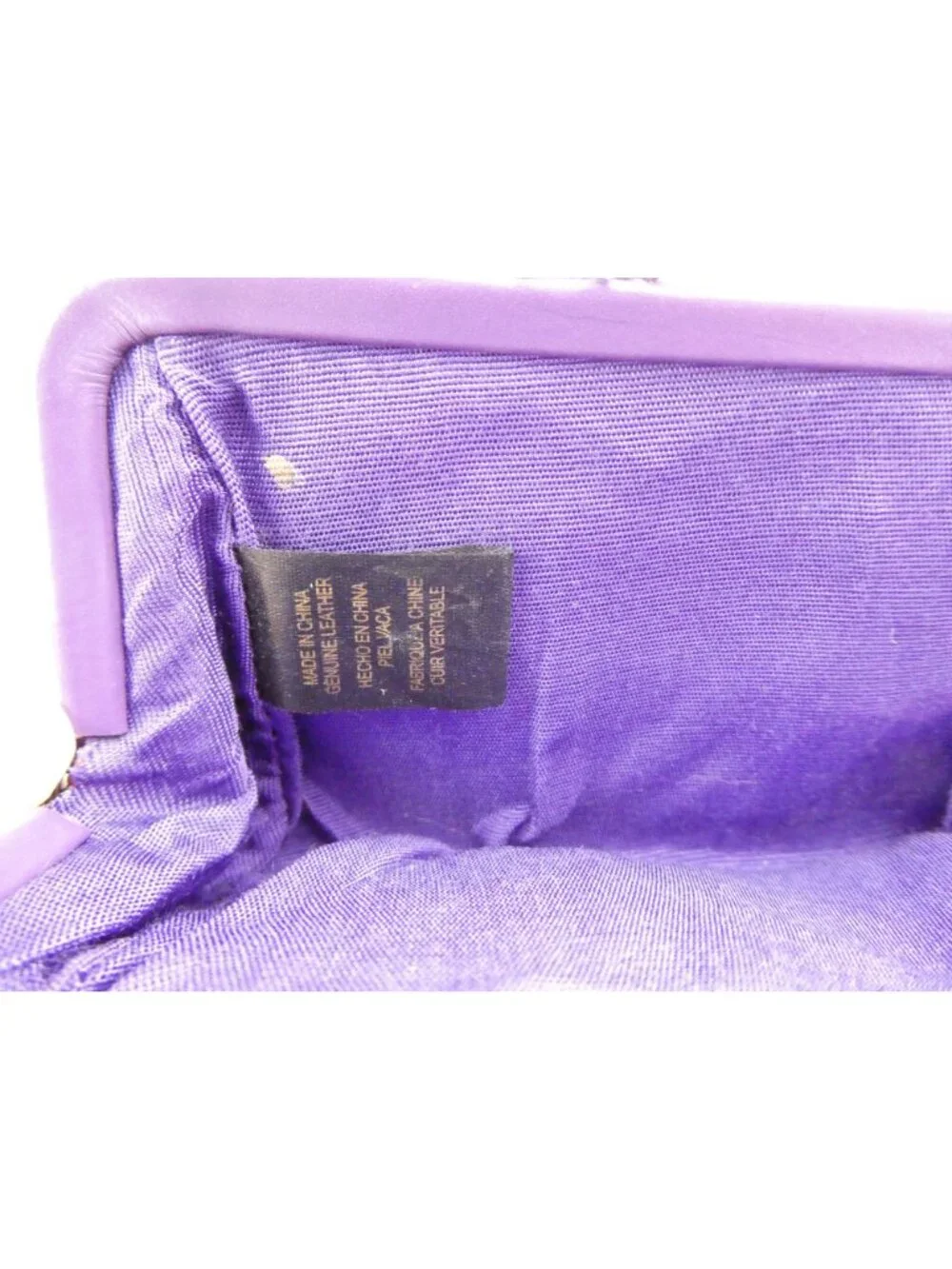 Fossil Purple Leather Kiss Lock Coin Purse - Picture 8 of 14